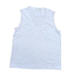 JAMES PERSE STANDARD Women’s Sleeveless Deep Scoop V-Neck T-Shirt